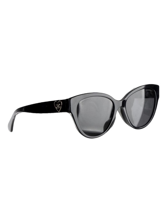 CHANEL Black Cat-Eye Sunglasses with Heart Temple Detail style 5477-A main image 8